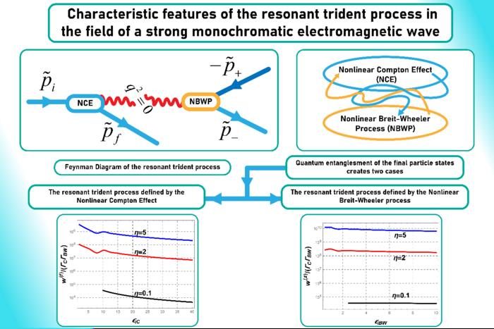 Characteristic features of the resonant trident process in the field of ...