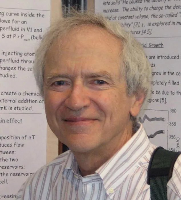 Robert Hallock, distinguished professor emeritus of physics and Fritz London Memorial Prize winner.