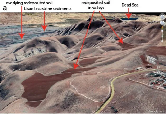 Soil that was eroded from the slopes into the valleys