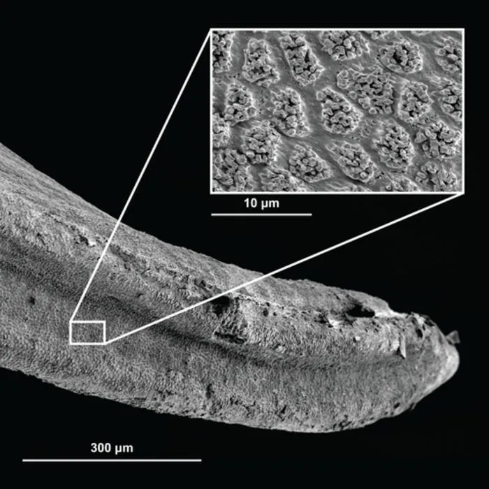 Microscopic structures on the sculpins' appendages