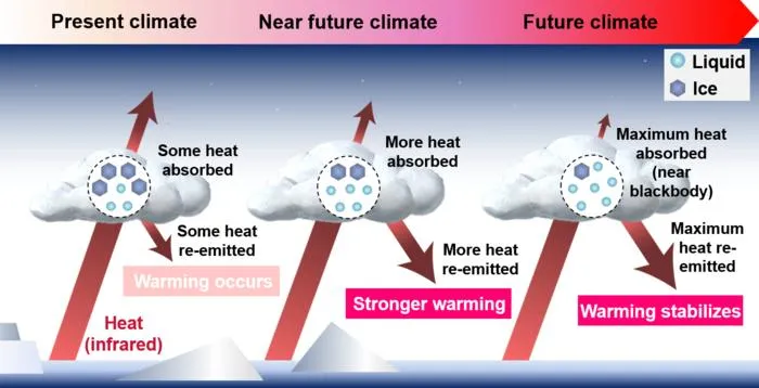 Cloud emissivity feedback loop has a time limit