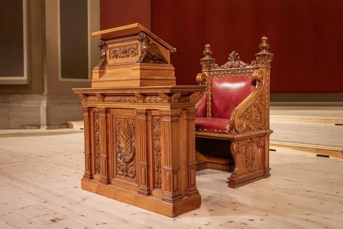 Lectern in walnut designed by the building’s architect Herman Teodor Holmgren, Uppsala University Main Building
