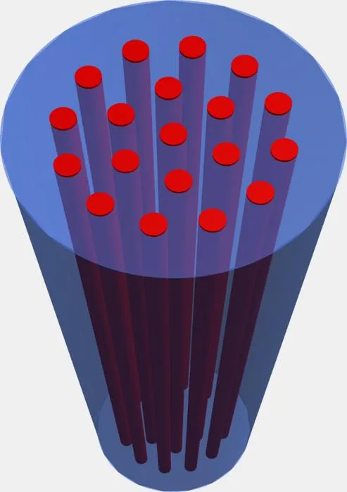 Figure 1. Image diagram of the newly developed 19-core optical fiber