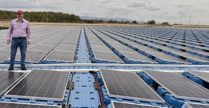 Floating solar array