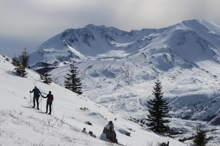 Snowshoers on mountain