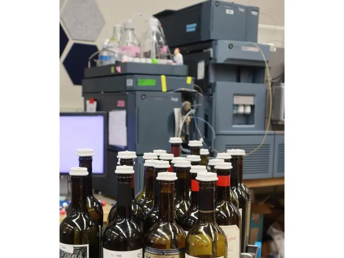 A collection of wines being analyzed for their tannin fingerprints