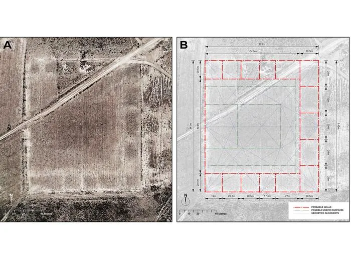 A detailed map of an archaeological site