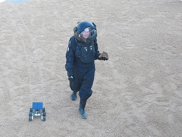 EXPLORE Project participant searches for meteorites during a Extra Vehicular Activity (EVA)