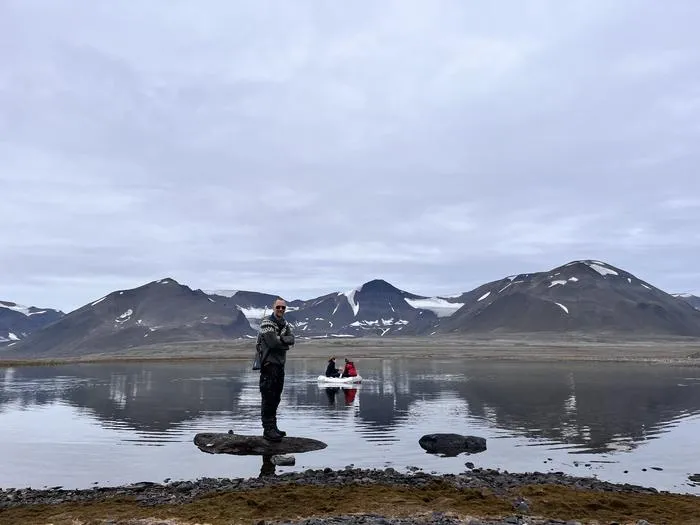 Sampling of cores from a small boat