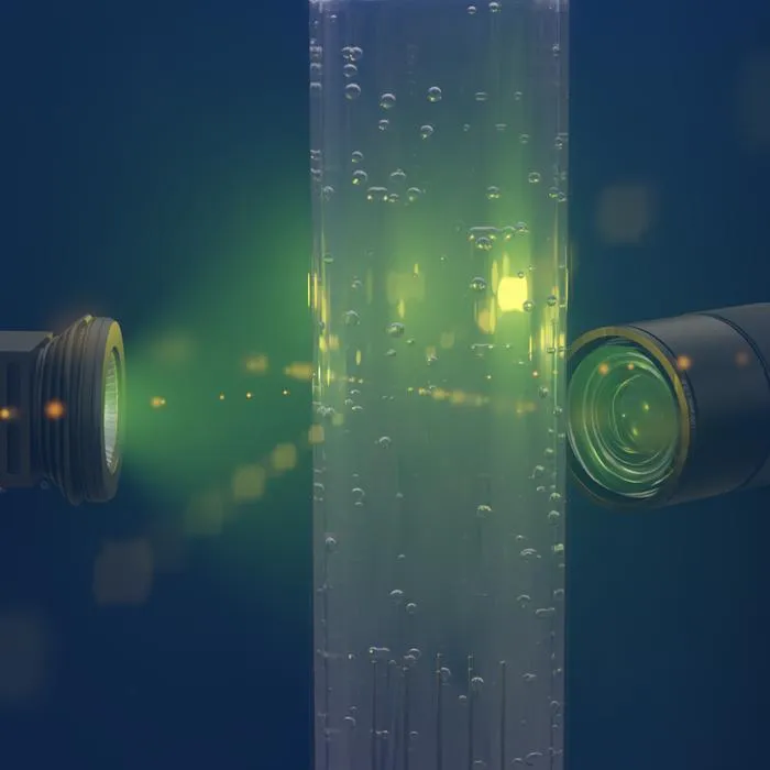 High-speed cameras capture swarms of bubbles rising through an LED-illuminated water column, revealing the chaotic flow patterns of bubble-induced turbulence.