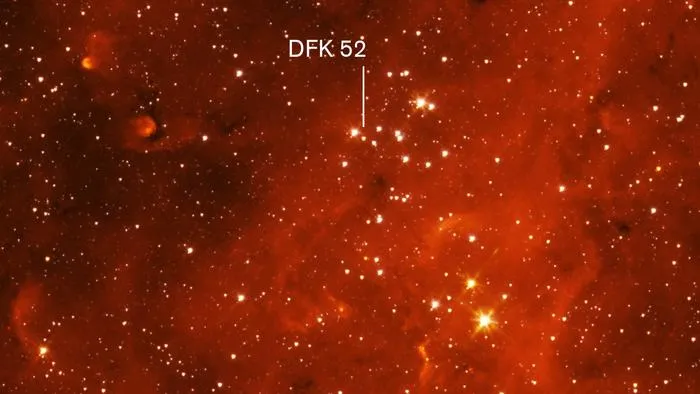 Red supergiant star DFK 52 is a member of the star cluster Stephenson 2.