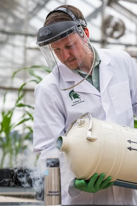 Pouring liquid nitrogen