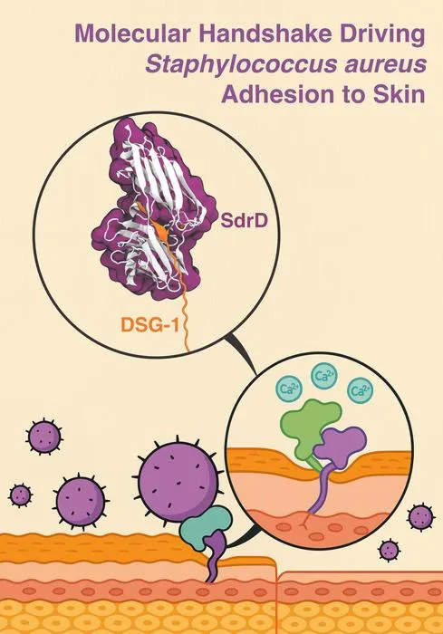 Calcium-Stabilized Handshake Between S. aureus and Skin