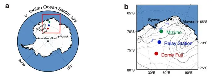 Map of Antarctica and the East Antarctic study region