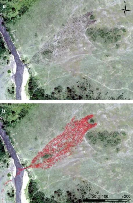 Northward migration of wildebeest at a river crossing