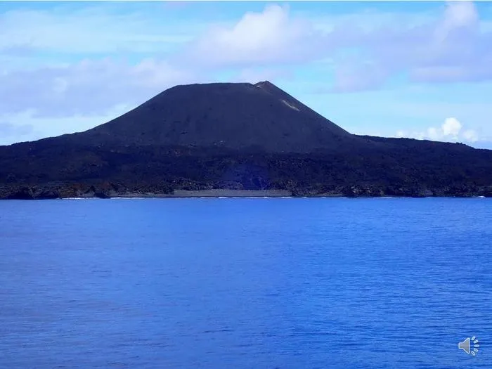 Nishinoshima, an active volcanic island.