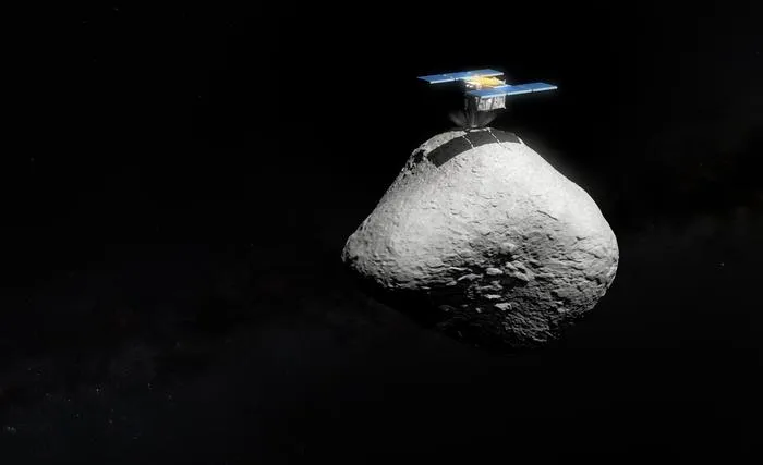 Artist’s impression of Hayabusa2 touching down on asteroid 1998 KY26 (artist’s impression)