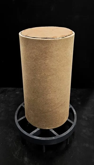 Cardboard-confined rammed earth column