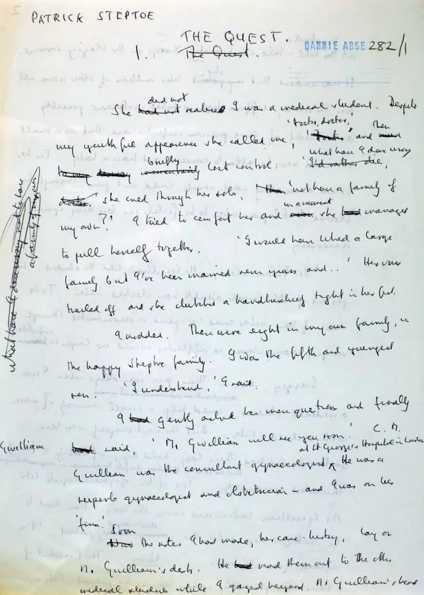 A draft by Dannie Abse of the first chapter of A Matter of Life.