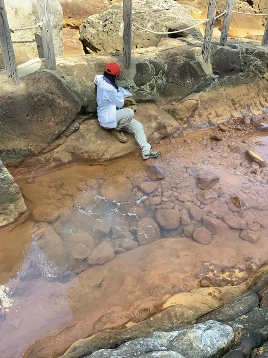 Hot spring sampling