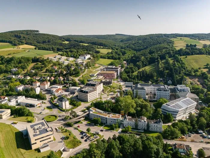 The Institute of Science and Technology Austria (ISTA) as seen from above.