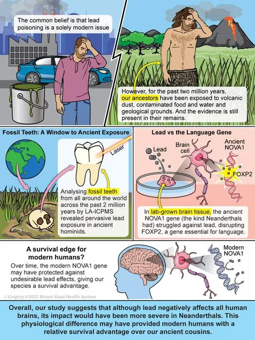 Infographic showing lead exposure in modern times and with ancestors