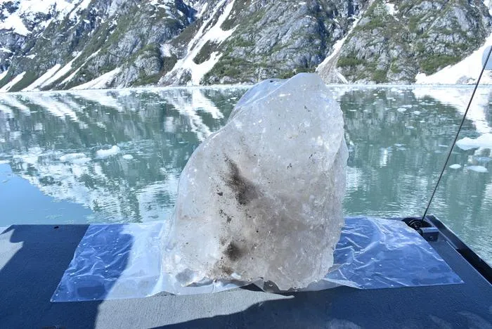 Ice collected from Northwestern Glacier’s fjord