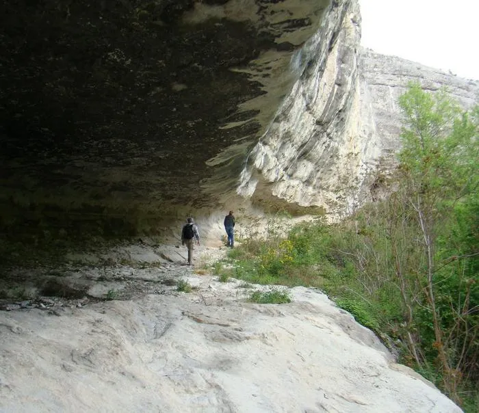 Fig. 3: Starosele rock-shelter, the view from the north which is located on the right side.