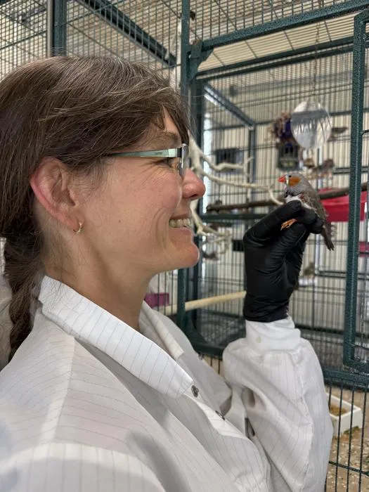 Julie Elie in the lab