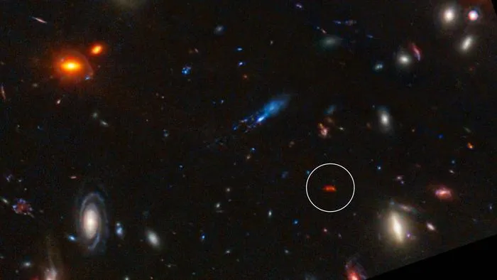 Glowing deep red from the distant past: