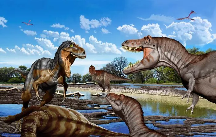 Late Cretaceous face-off between an adult Nanotyrannus  and two juvenile T. rex