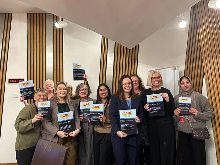 Members of the Sign LOUD team at the Scottish Parliament