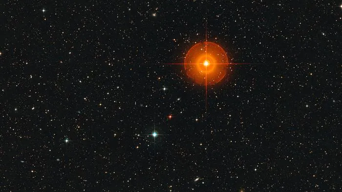 Wide-field view of the region of the sky around the star R Doradus