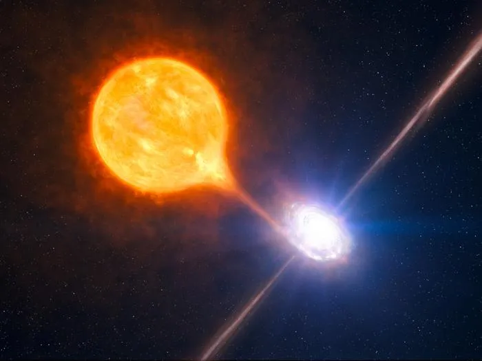 Artists impression of jets from a black hole 1