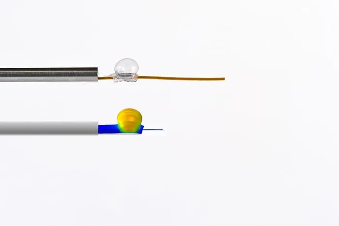 Probe with inflated cushion