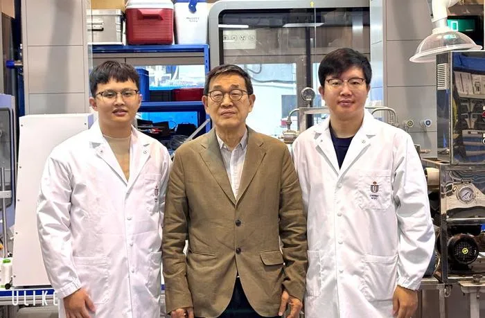 Prof. CHEN Guanghao (center, the corresponding author), Chair Professor of the Department of Civil and Environmental Engineering, and his research group members in the same department, postdoctoral fellow Dr. GUO Hongxiao (right, the corresponding author)