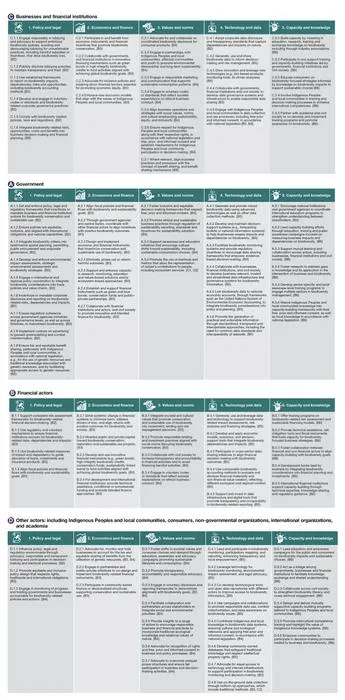 Actions various actors can undertake to create an enabling environment for businesses