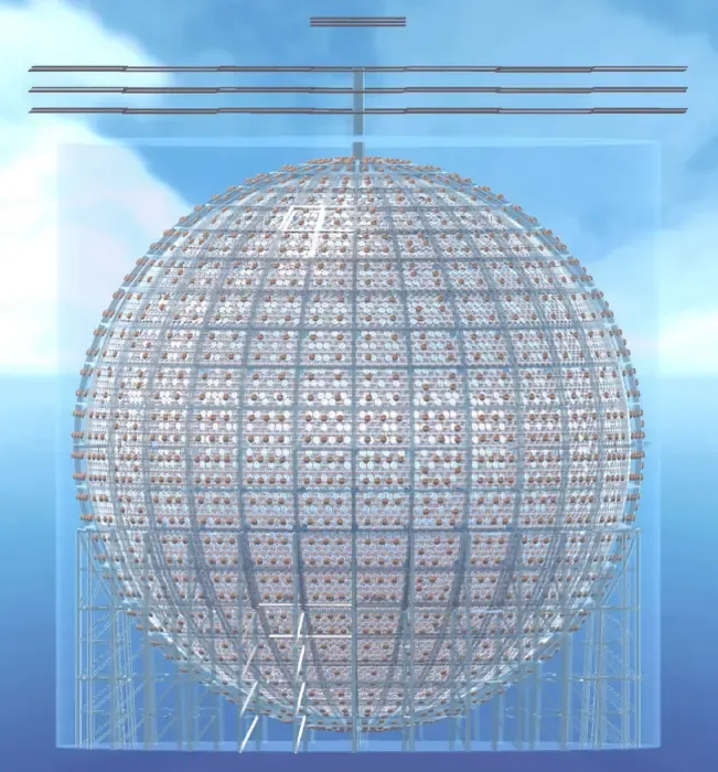 JUNO detector in the VR application.