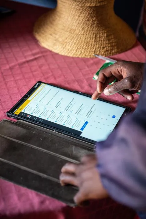 Entering data into the ehealth tablet