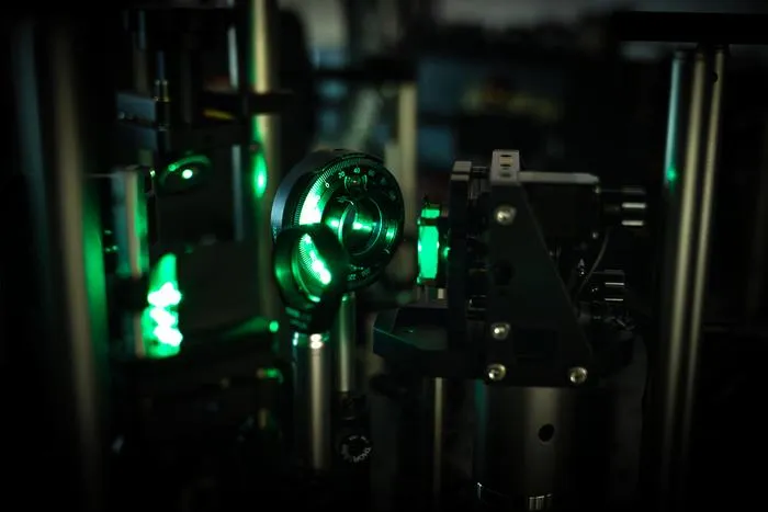 Examining a lead-halide perovskite crystal in lab