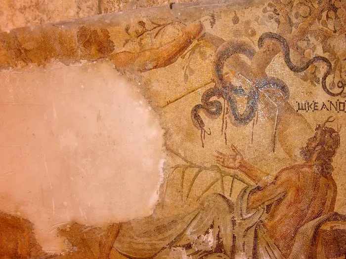 Mosaic of Roman era Hercules from Homs in Syria