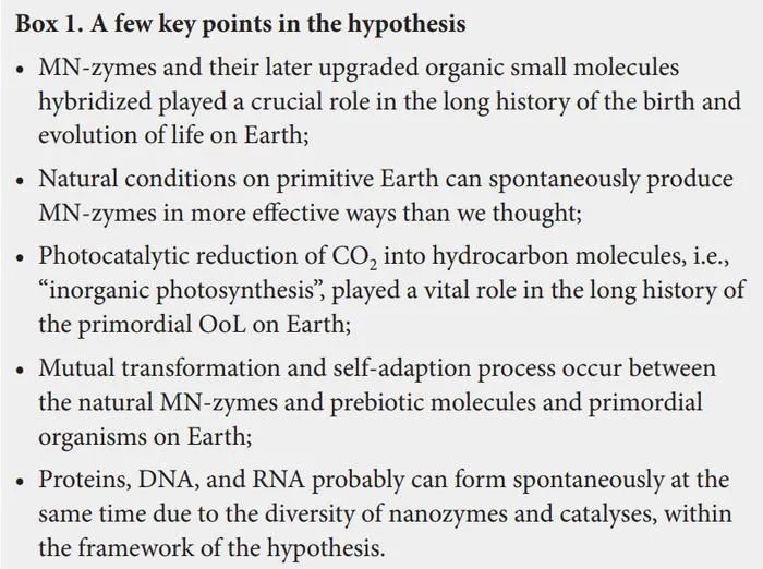 Box 1. A few key points in the hypothesis