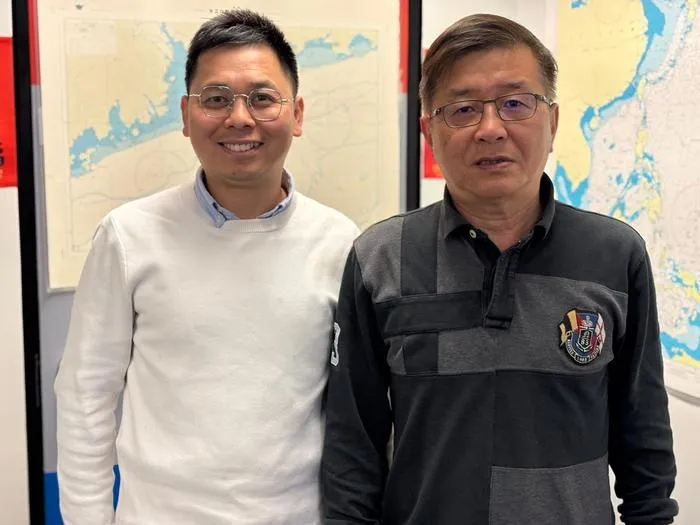 A group photo of Prof. GAN Jianping (right), Chair Professor and Head of the Department of Ocean Science at HKUST, and Director of the Centre for Ocean Research in Hong Kong and Macao and Dr. ZHONG Quanjia (left), Post-doctoral Fellow of the Department of