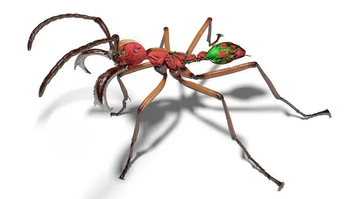 3D render of an Eciton hamatum subsoldier from the Antscan database