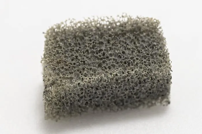 Close-up of coated filter material