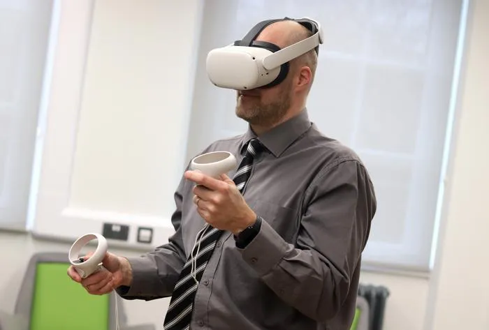 David Webb demonstrating the VR app