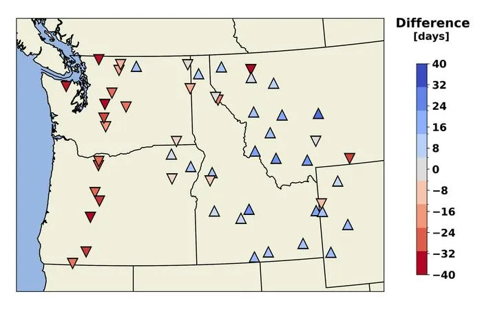 Ice crust difference map