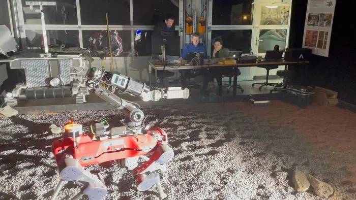 Legged robot operation on testbed