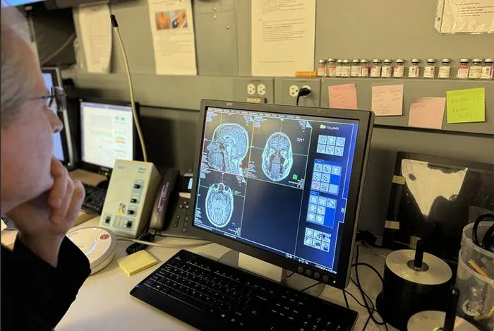 Brain scan during MRI