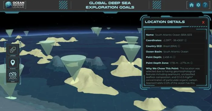 Global Deep Sea Exploration Goals Interactive Location Details